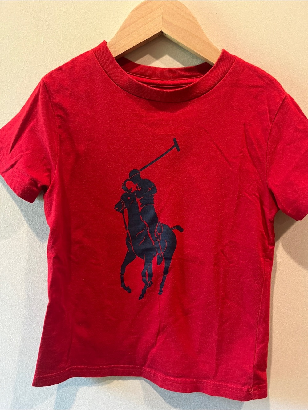 Polo by Ralph Lauren Red Tee with Navy Polo Player Graphic